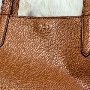Ralph Lauren Double RL Tan Leather Tote